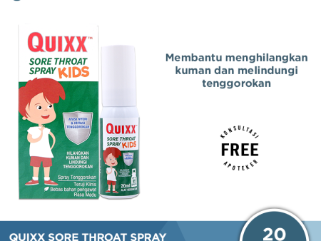 Quixx Sore Throat Spray Kids 20 mL - Obat Nyeri Tenggorokan Anak Hot on Sale