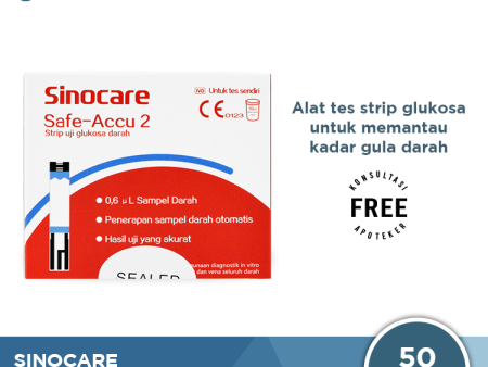 Sinocare Safe-Accu 2 Strip Uji Gula Darah 50 Pcs - Test Strip Gula Darah Online