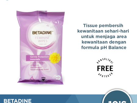 Betadine Feminine Wipes Gentle Protection Isi 10 Lembar - Tisu Basah For Sale