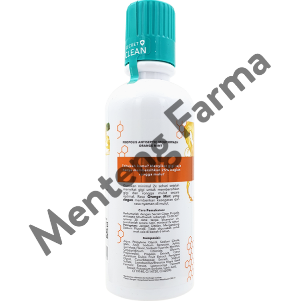 Secret Clean Propolis Antiseptic Mouthwash Orange Mint 300 mL - Obat Kumur Antiseptik Online