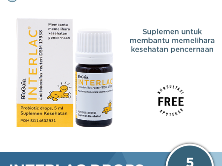 Interlac Drops 5 mL - Suplemen Kesehatan Saluran Cerna Bayi dan Anak Online now