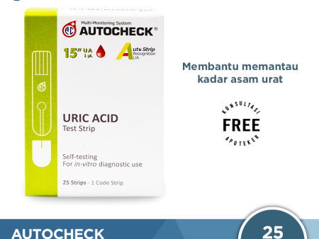 Strip Autocheck Uric Acid Isi 25 Strip - Alat Tes Strip Asam Urat For Discount