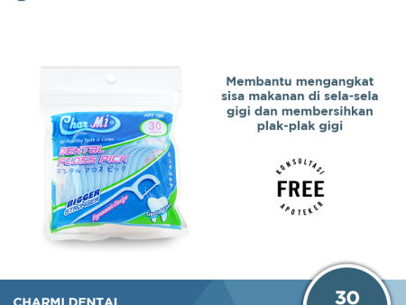 Charmi Dental Floss Pick Art 188 Isi 30 Pcs - Benang Pembersih Sela Gigi Discount