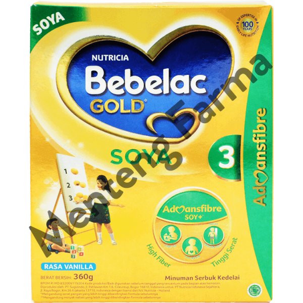 Bebelac Gold Soya 3 Vanila Formula Susu Bubuk Soya 360 Gr Fashion