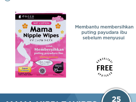 Dacco Mama Nipple Wipes Isi 25 Sachet - Pembersih Payudara Sebelum Menyusui Online