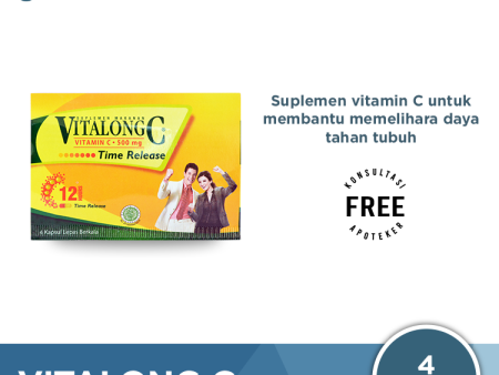 Vitalong C 4 Kapsul - Suplemen Vitamin C Daya Tahan Tubuh For Sale