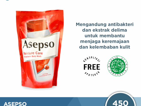 Asepso Body Wash Refill Moisture Care 450 ML - Sabun Cair Antibacterial Hot on Sale