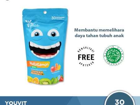 Youvit Multivitamin For Kids 30 Gummies - Multivitamin Gummy Anak Rasa Mix Buah Online Sale