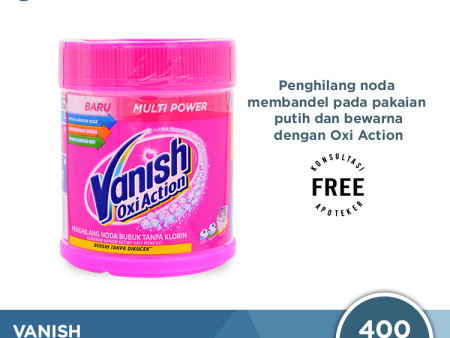 Vanish Bubuk Pink Oxi Action 400 Gr - Penghilang Noda Pakaian Putih dan Bewarna on Sale