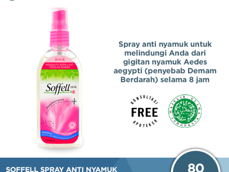 Soffell Spray Wangi Bunga Geranium 80 mL - Cairan Spray Anti Nyamuk Online now