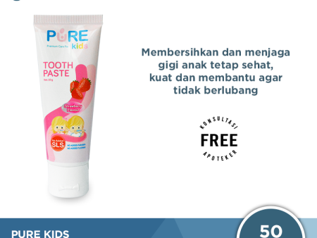 Pure Kids Toothpaste Strawberry 50 Gr - Pasta Gigi Anak Tanpa Detergen For Discount