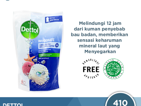 Sabun Mandi Cair Dettol Invigorate 410 Gram - Sensasi Segar Mineral Laut on Sale